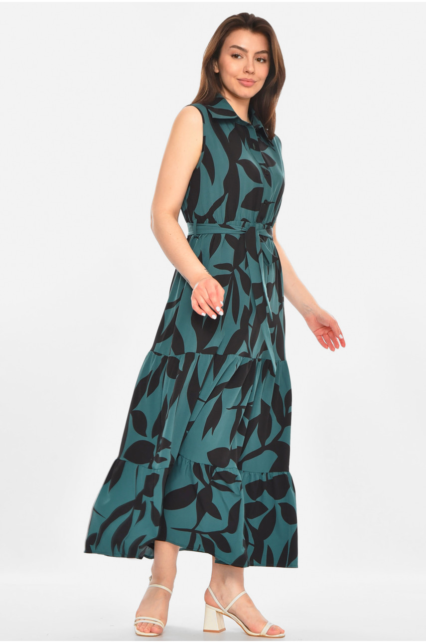 Сукня жіноча зеленого кольору з принтом 213492