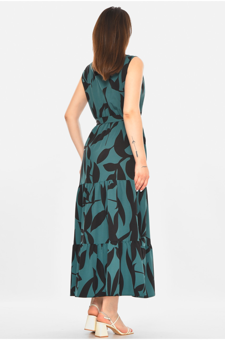 Сукня жіноча зеленого кольору з принтом 213492