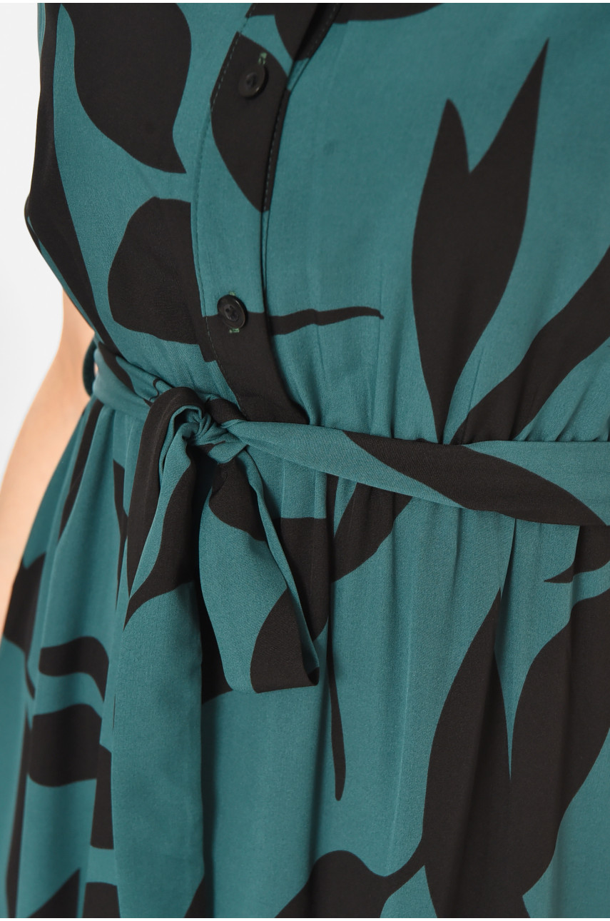 Сукня жіноча зеленого кольору з принтом 213492