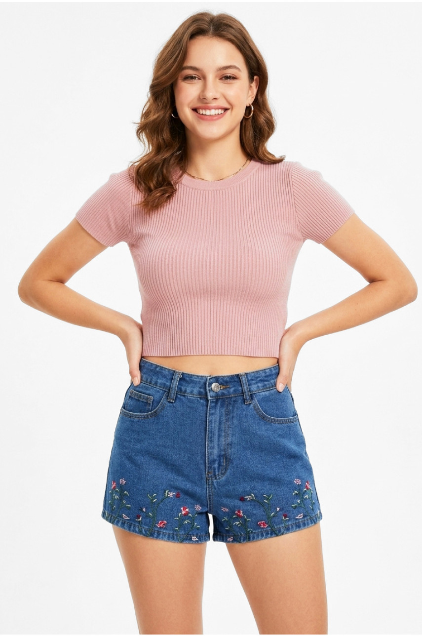 Шорти жіночі джинсові синього кольору 213500