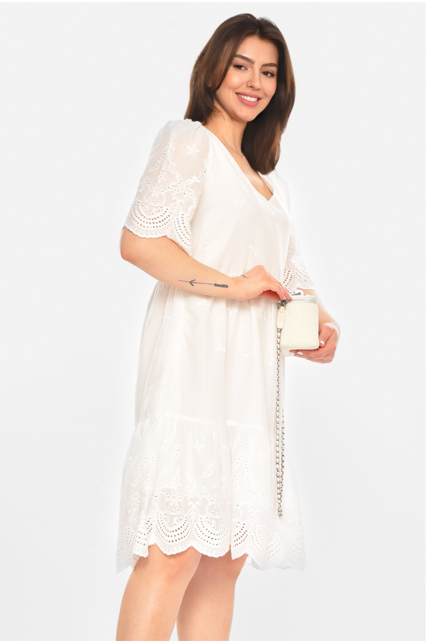 Сукня жіноча однотонна білого кольору 213511