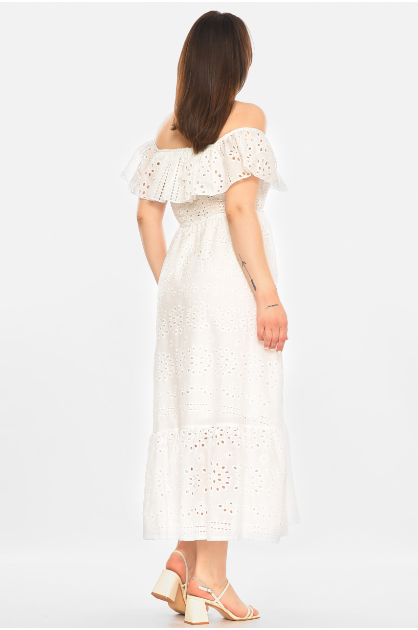 Сукня жіноча однотонна білого кольору 213512