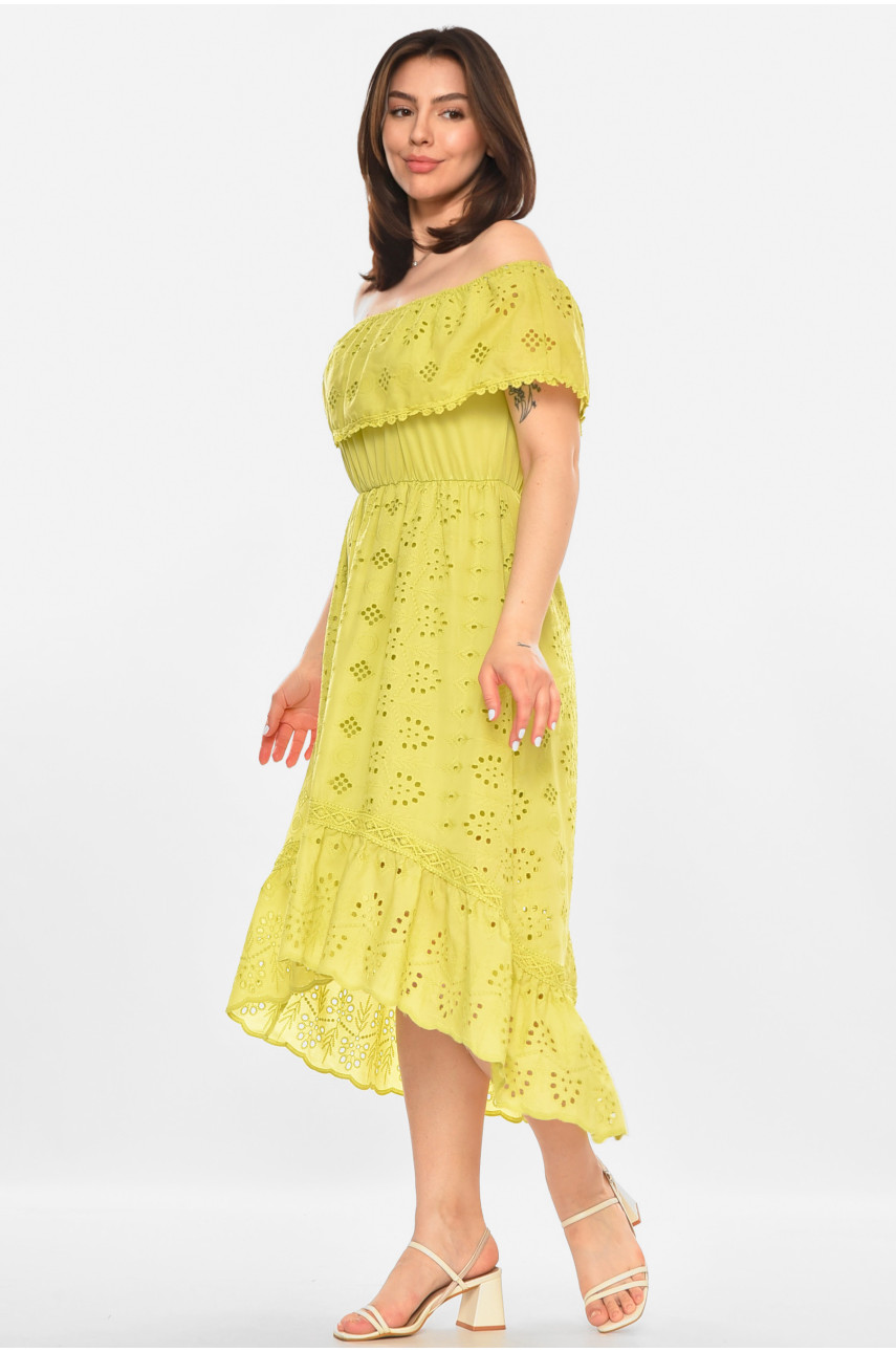 Сукня жіноча однотонна оливкового кольору 213513