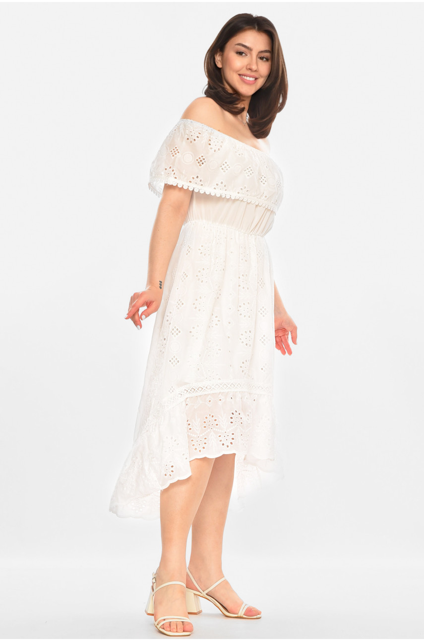 Сукня жіноча однотонна білого кольору 213514