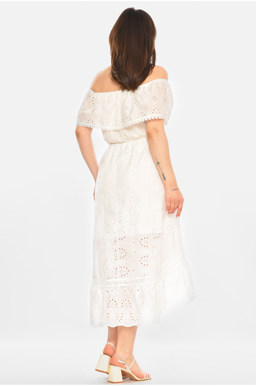 Сукня жіноча однотонна білого кольору 213514