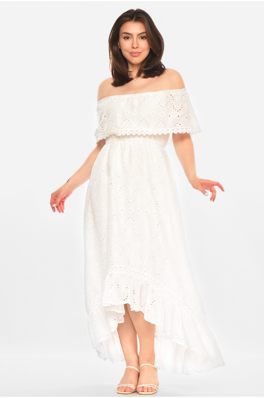 Сукня жіноча однотонна білого кольору 213517