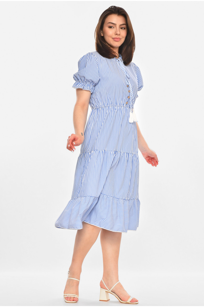 Сукня жіноча синього кольору з принтом 213518