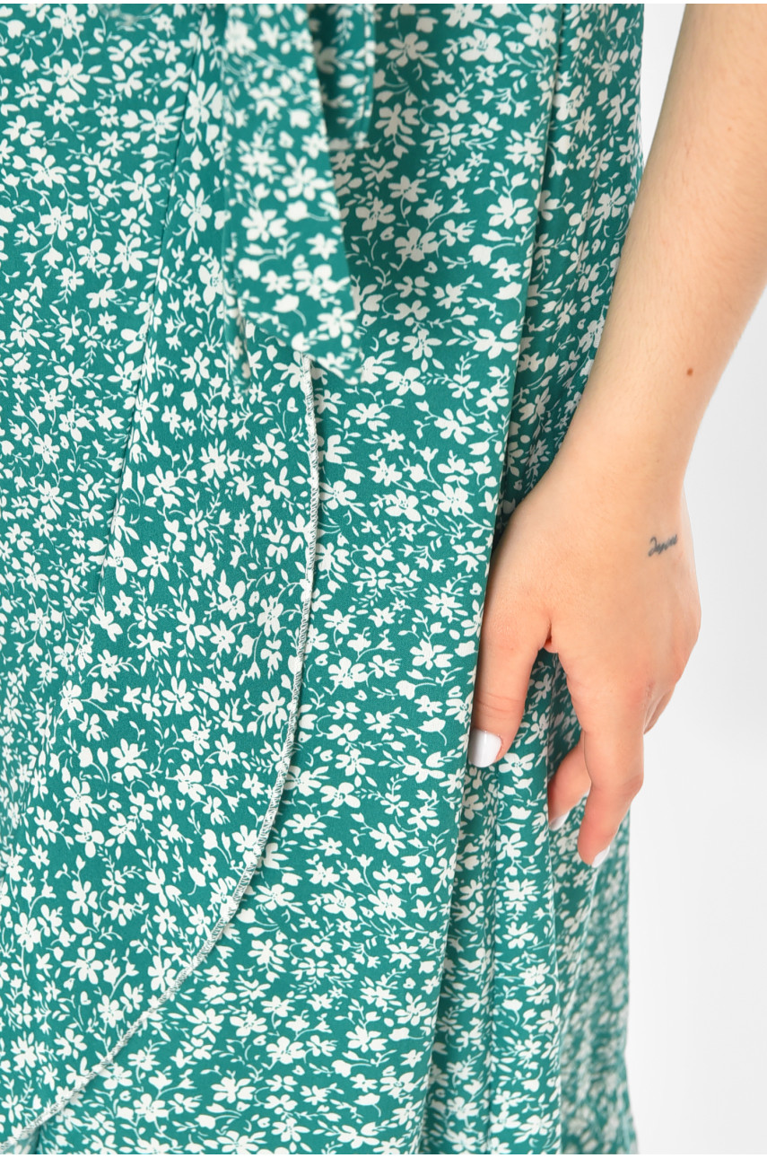 Сукня жіноча зеленого кольору з принтом 213526