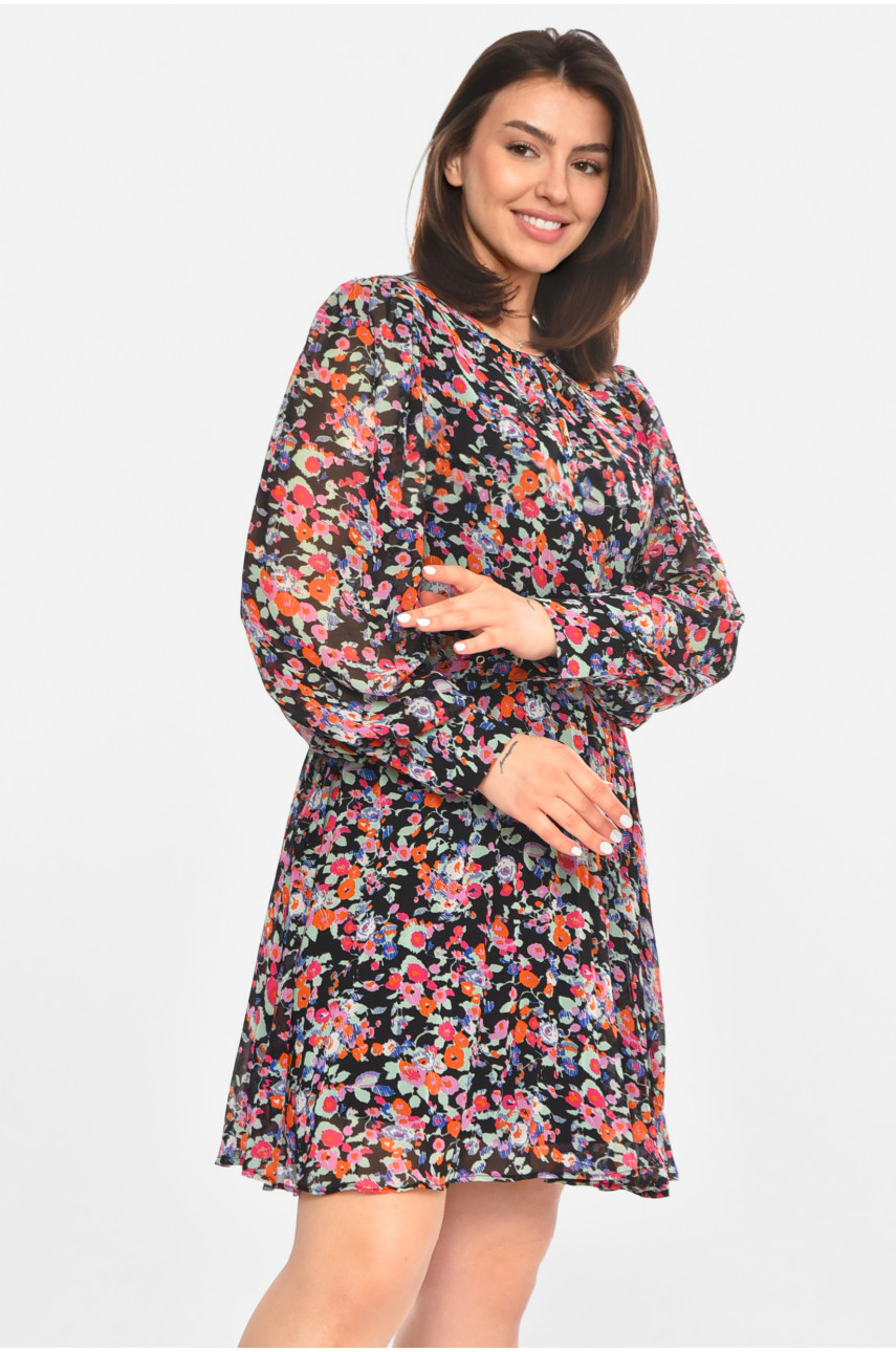 Сукня жіноча чорного кольору з принтом 213528