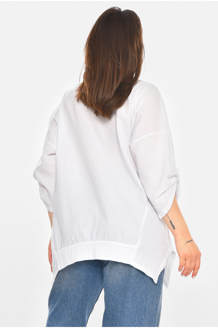 Блуза жіноча напівбатальна білого кольору 213532
