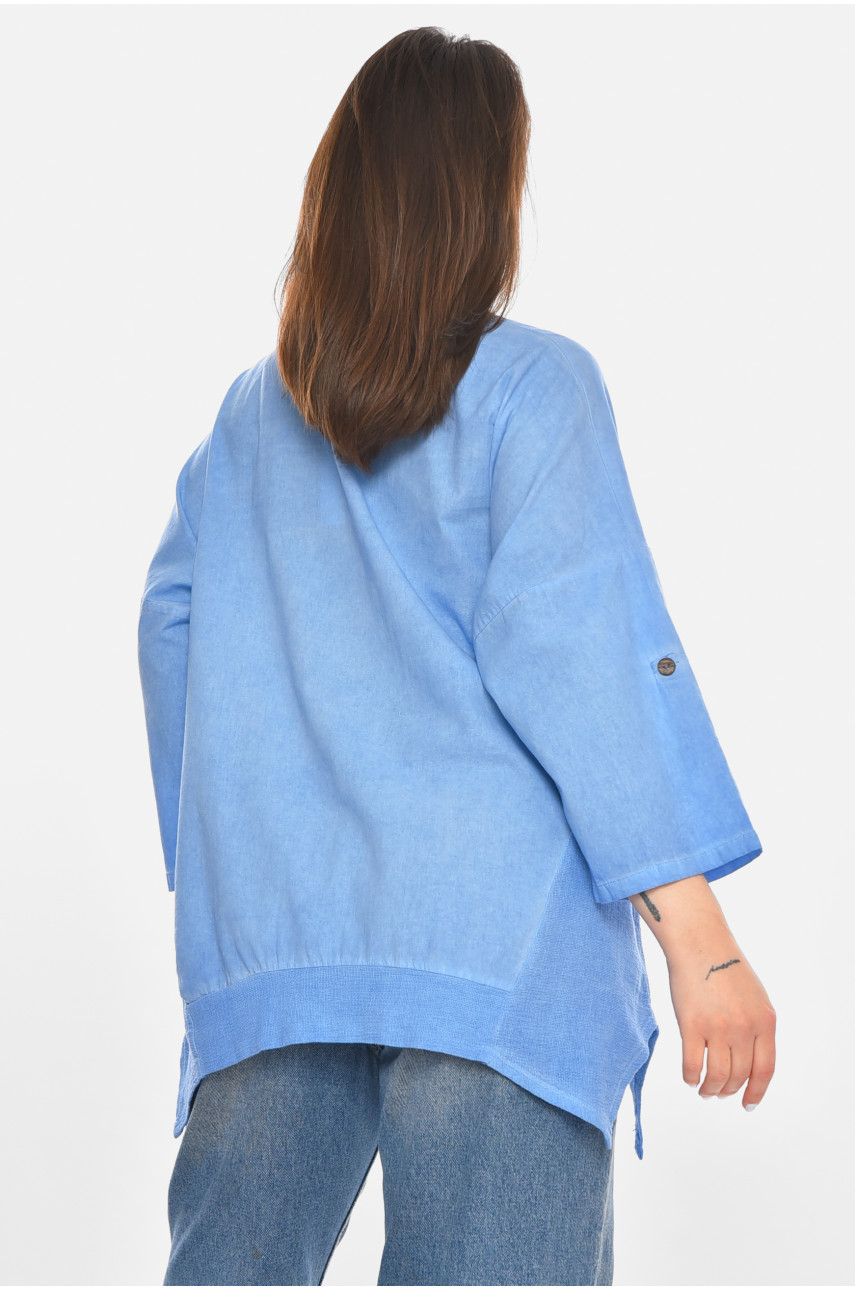 Блуза женская полубатальная голубого цвета 213534