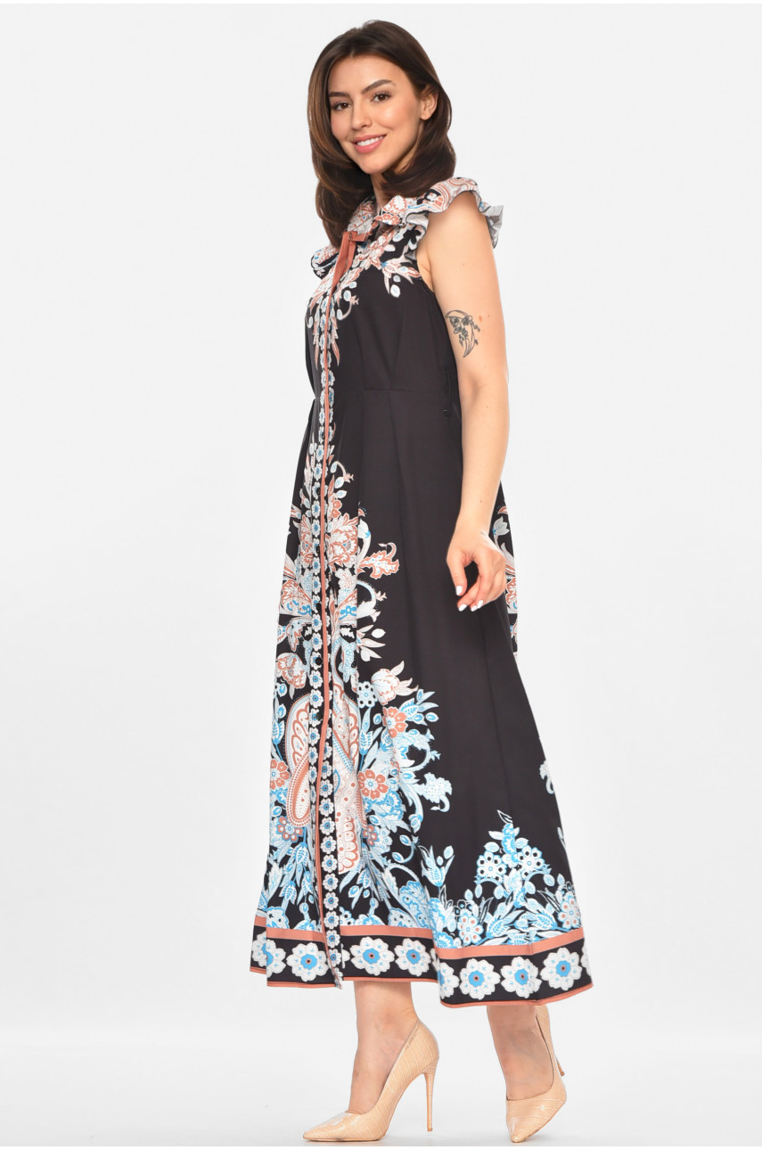 Сукня жіноча чорного кольору з принтом 213538