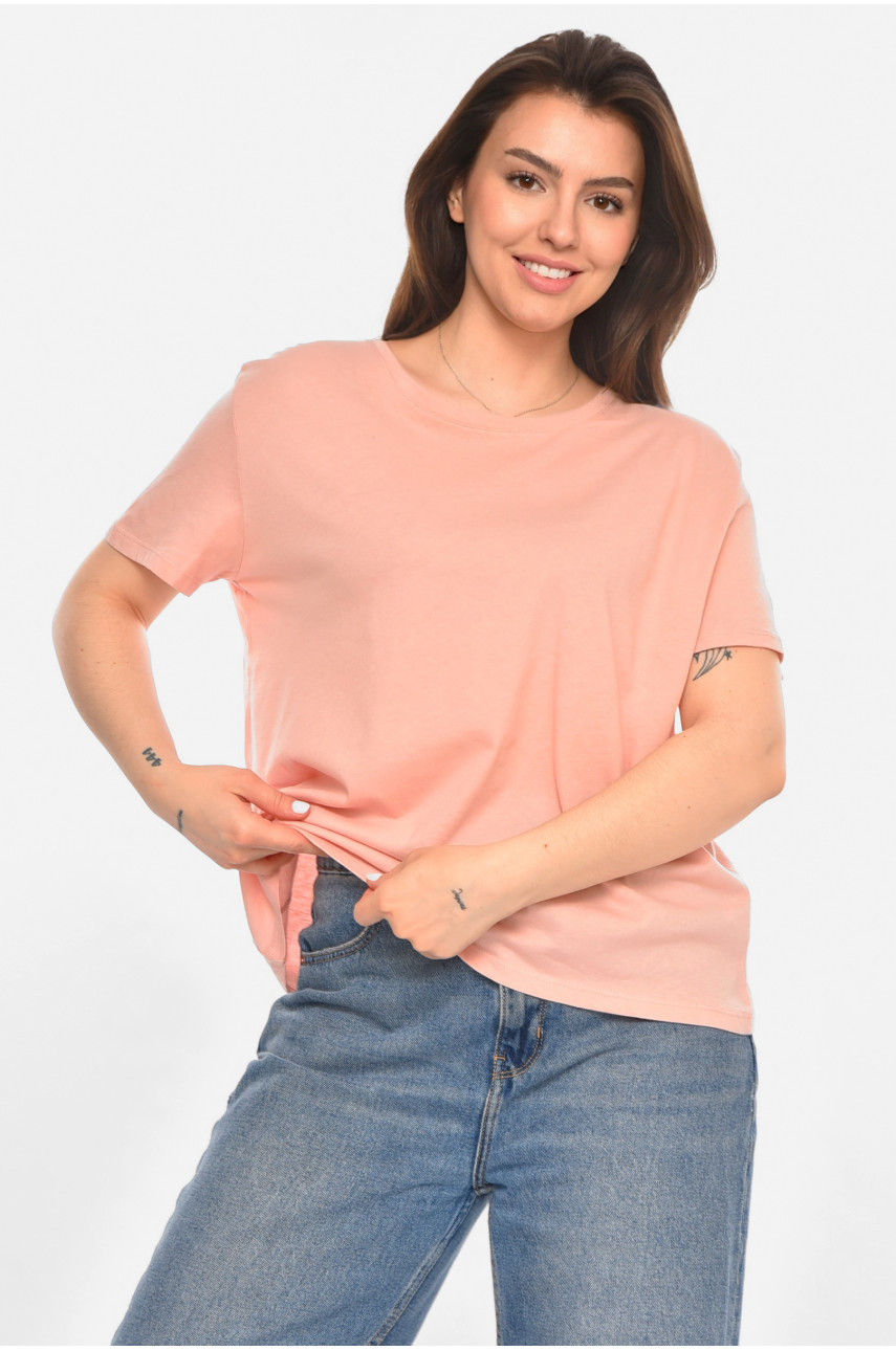 Футболка жіноча рожевого кольору з принтом 213542