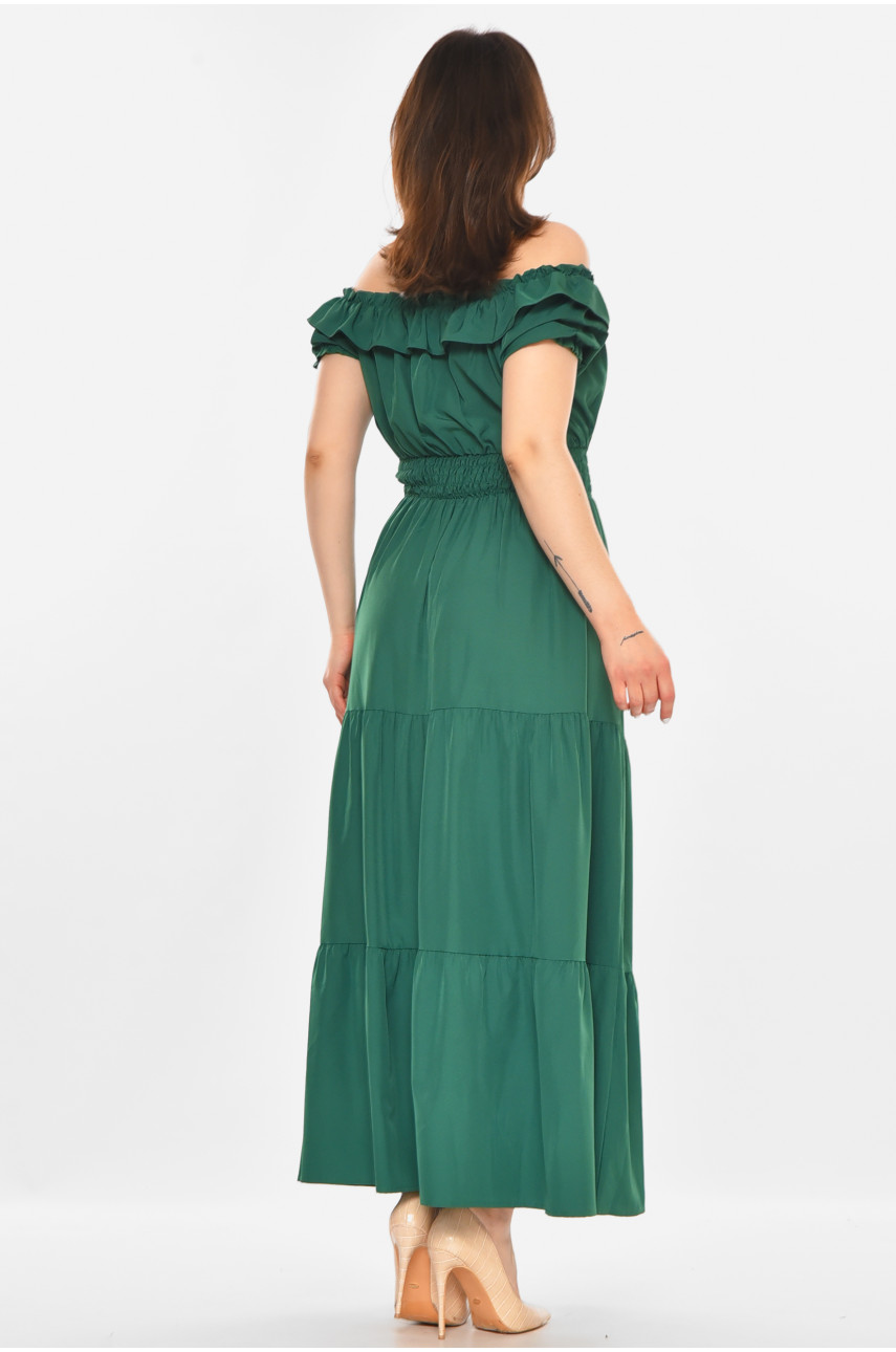 Сукня жіноча однотонна зеленого кольору 213587