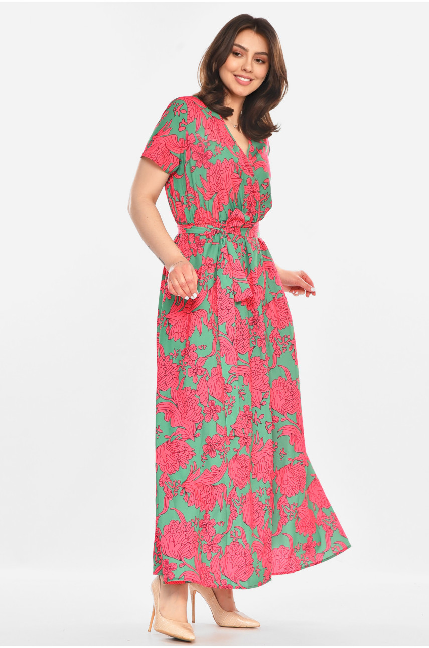 Сукня жіноча зеленого кольору з принтом 213592