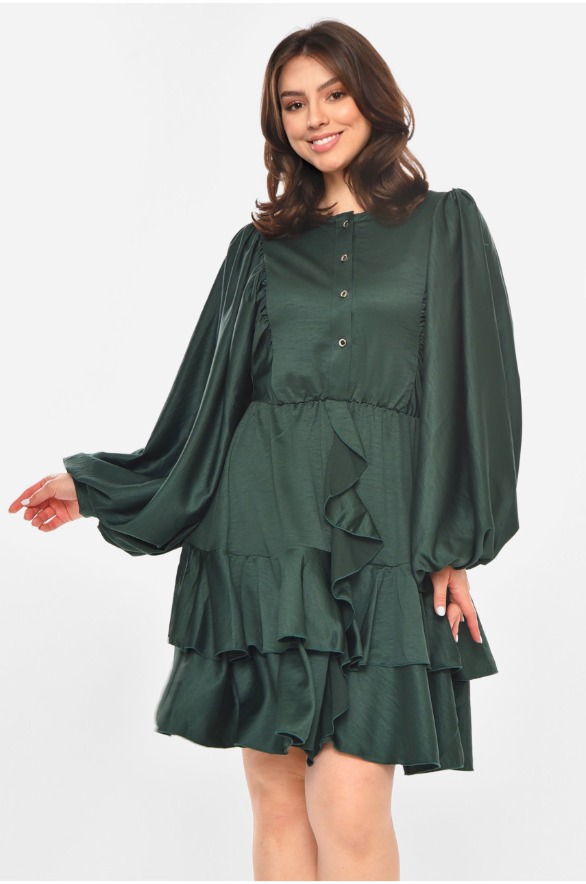 Сукня жіноча однотонна зеленого кольору 213594