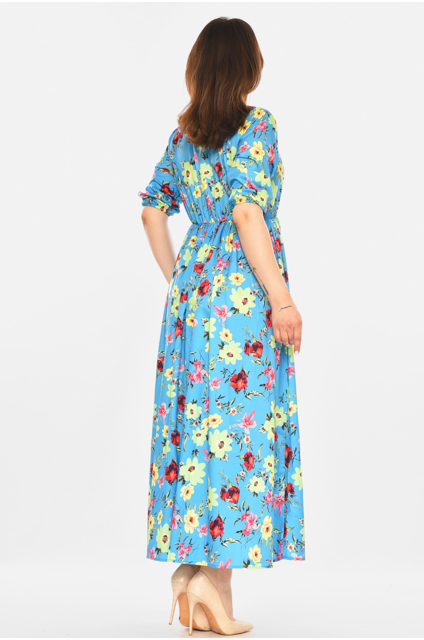 Сукня жіноча блакитного кольору з принтом 213602