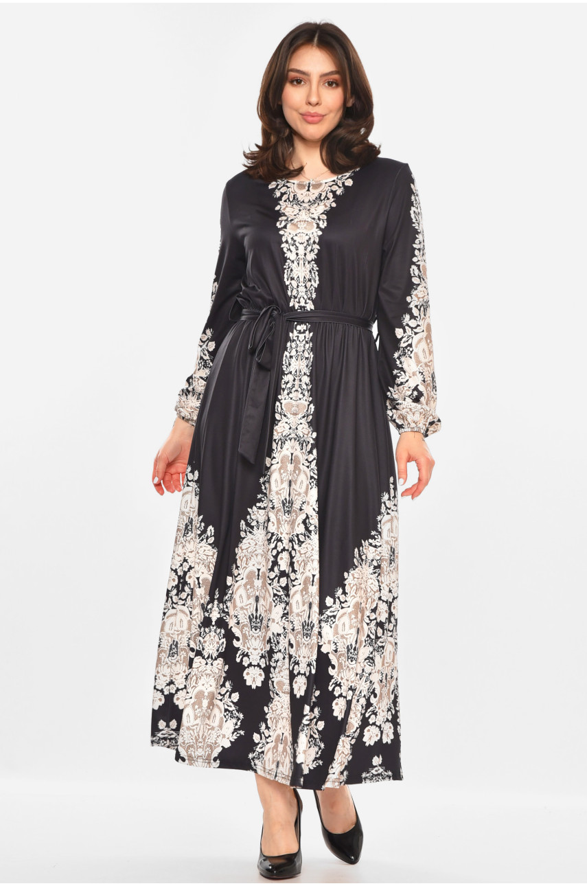 Сукня жіноча чорного кольору з принтом 213607
