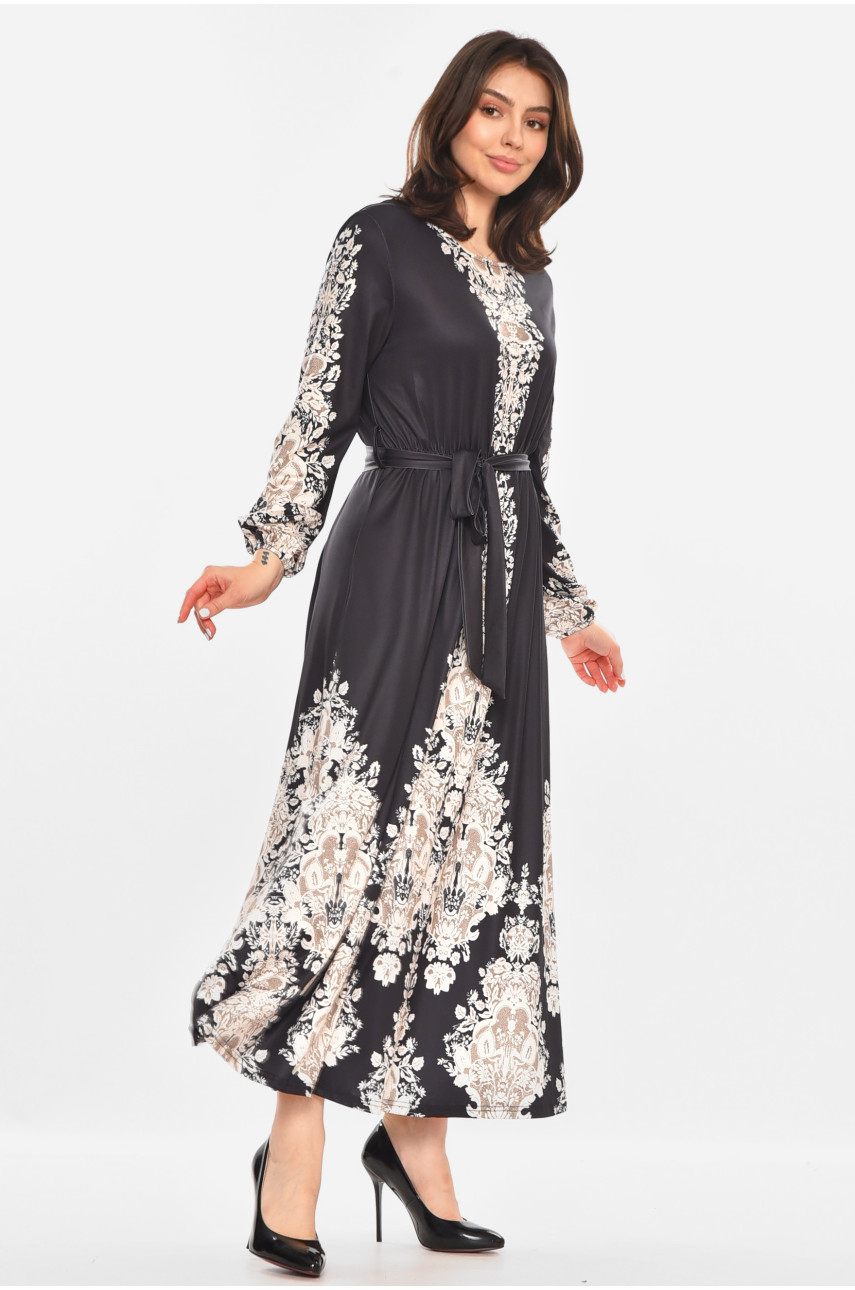 Сукня жіноча чорного кольору з принтом 213607
