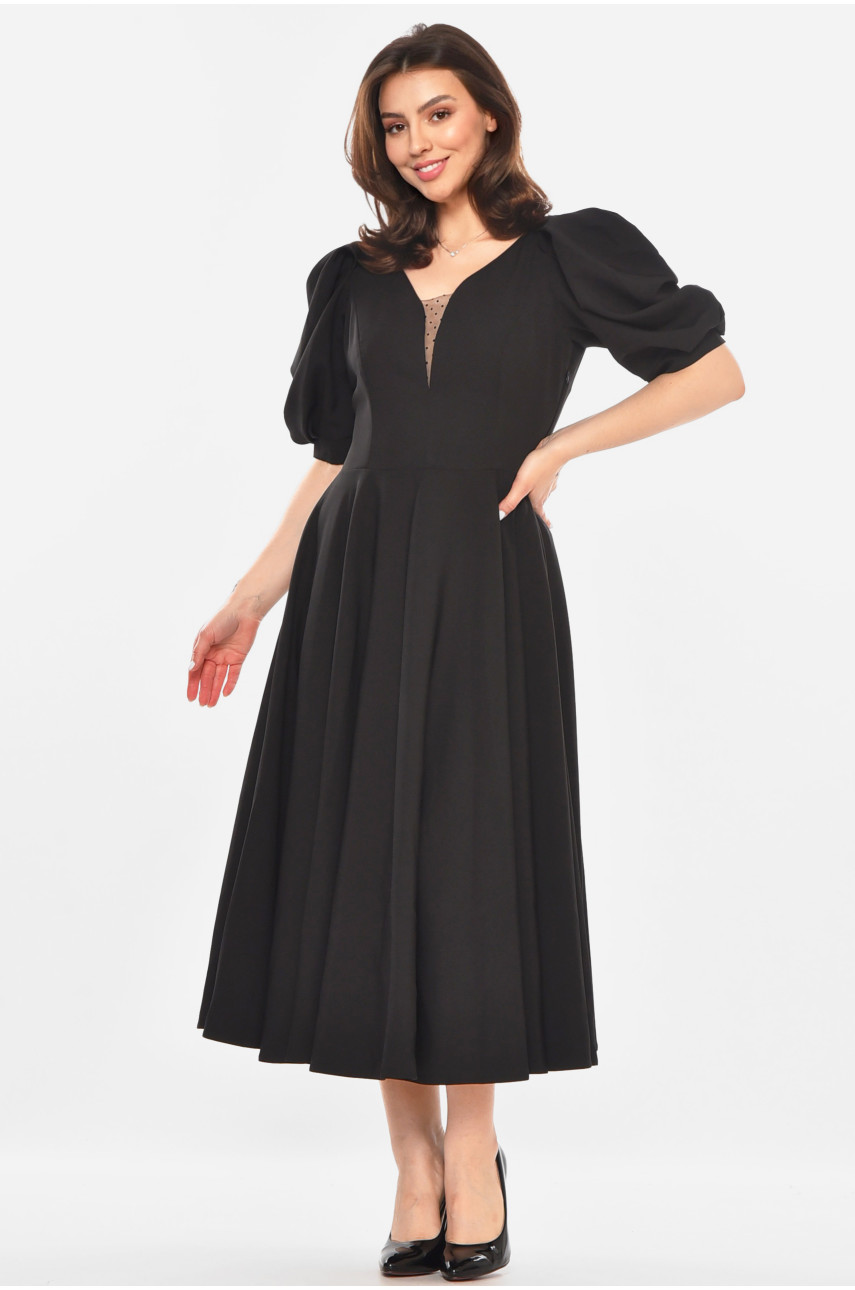Сукня жіноча однотонна чорного кольору 213613