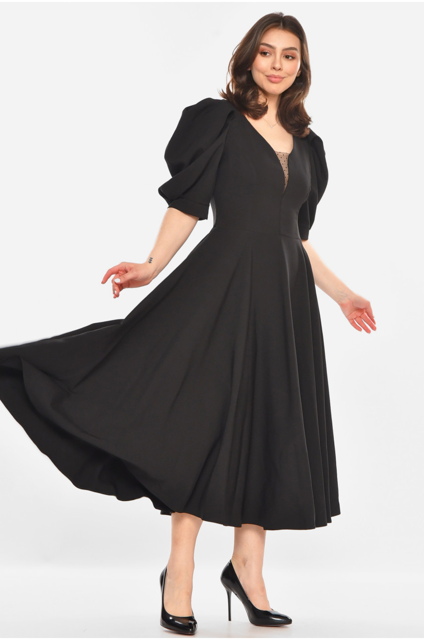 Сукня жіноча однотонна чорного кольору 213613