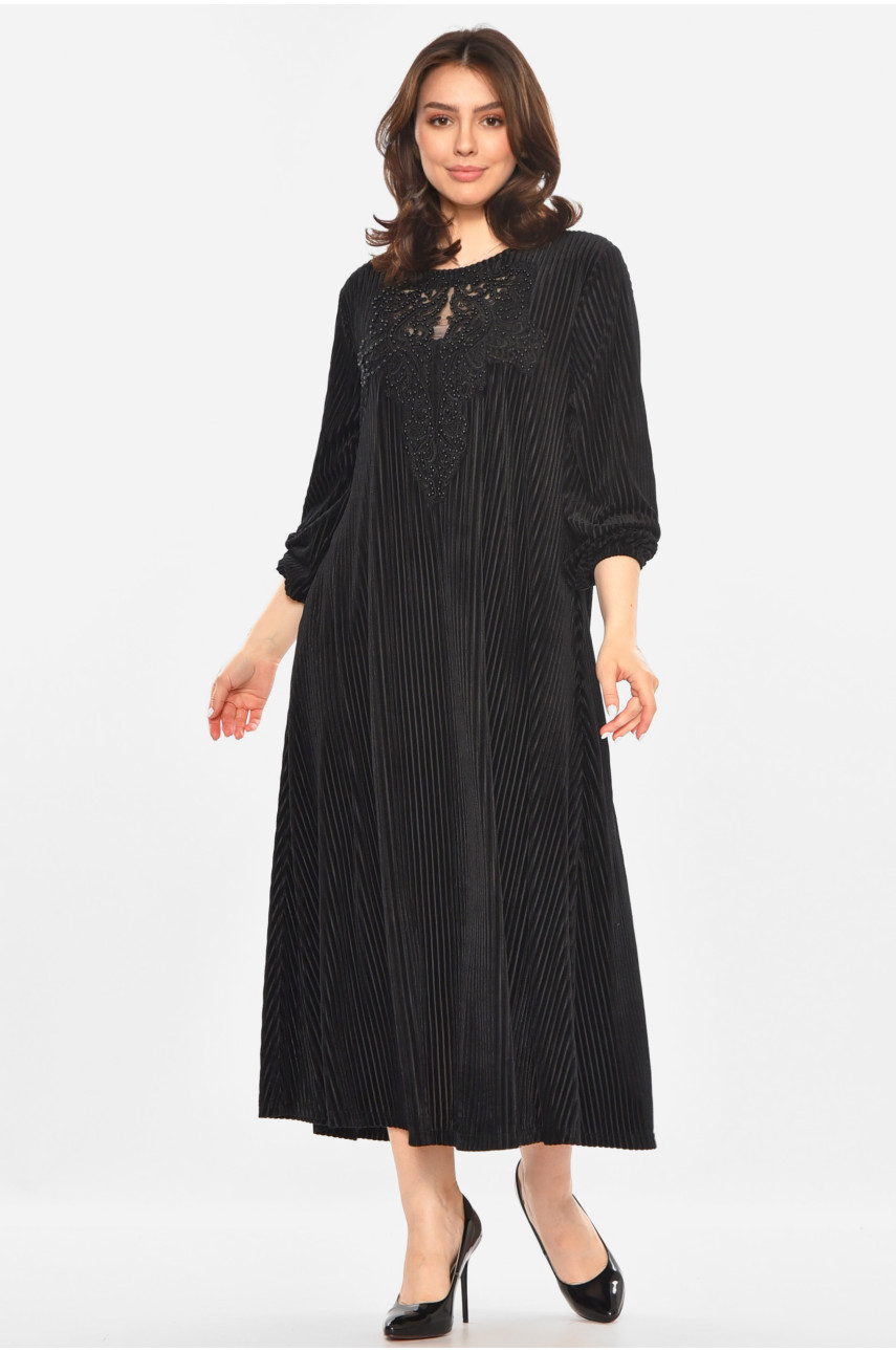 Сукня жіноча напівбатальна чорного кольору 213615
