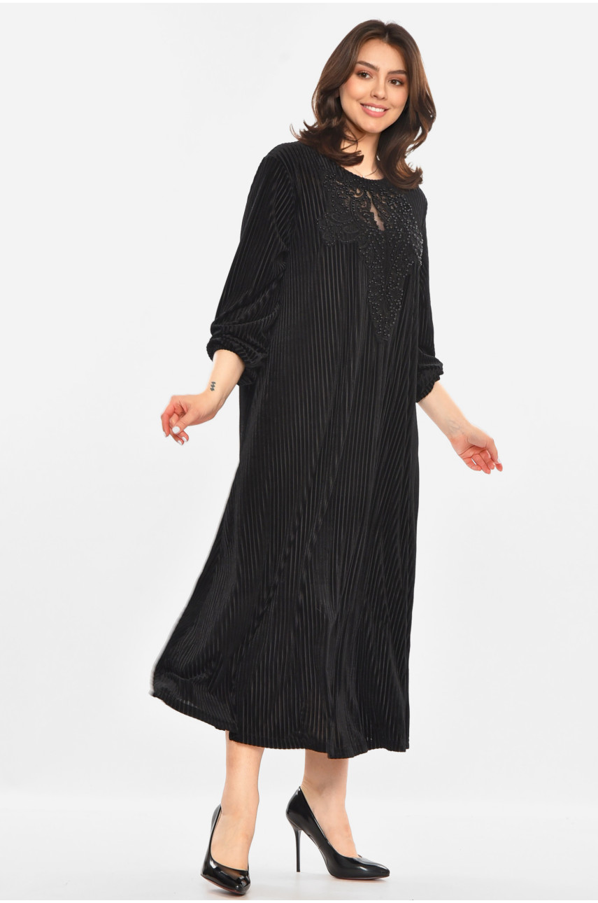 Сукня жіноча напівбатальна чорного кольору 213615