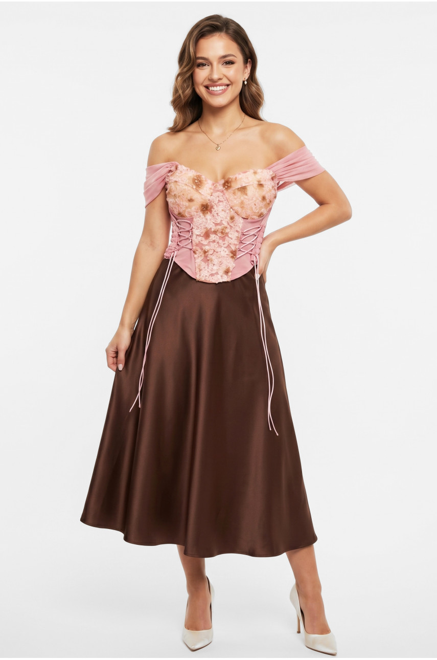 Топ жіночий однотонний рожевого кольору 213617