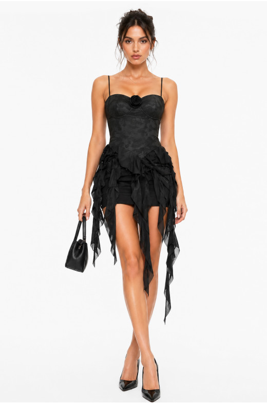 Топ женский однотонный черного цвета 213621