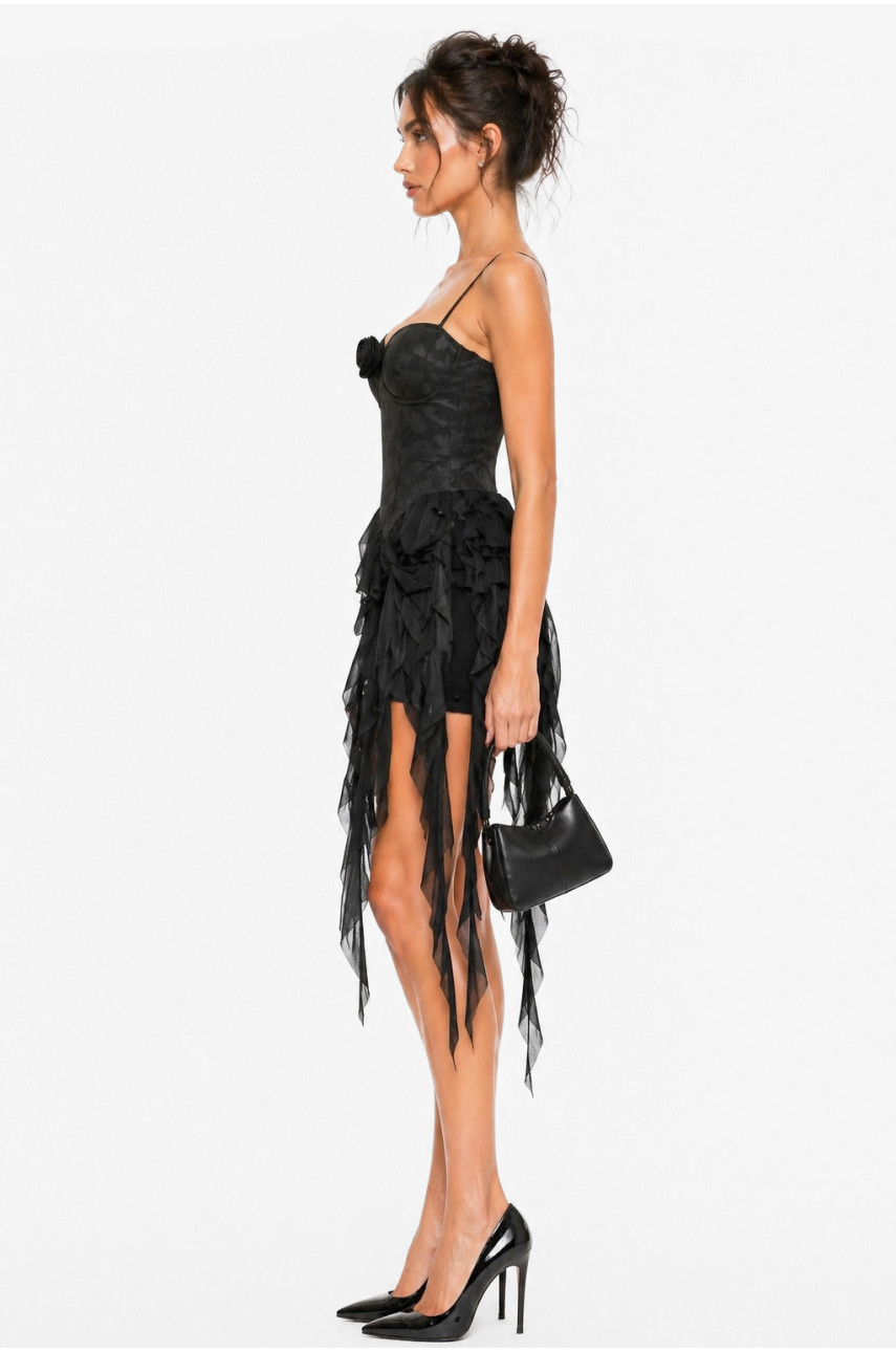 Топ женский однотонный черного цвета 213621