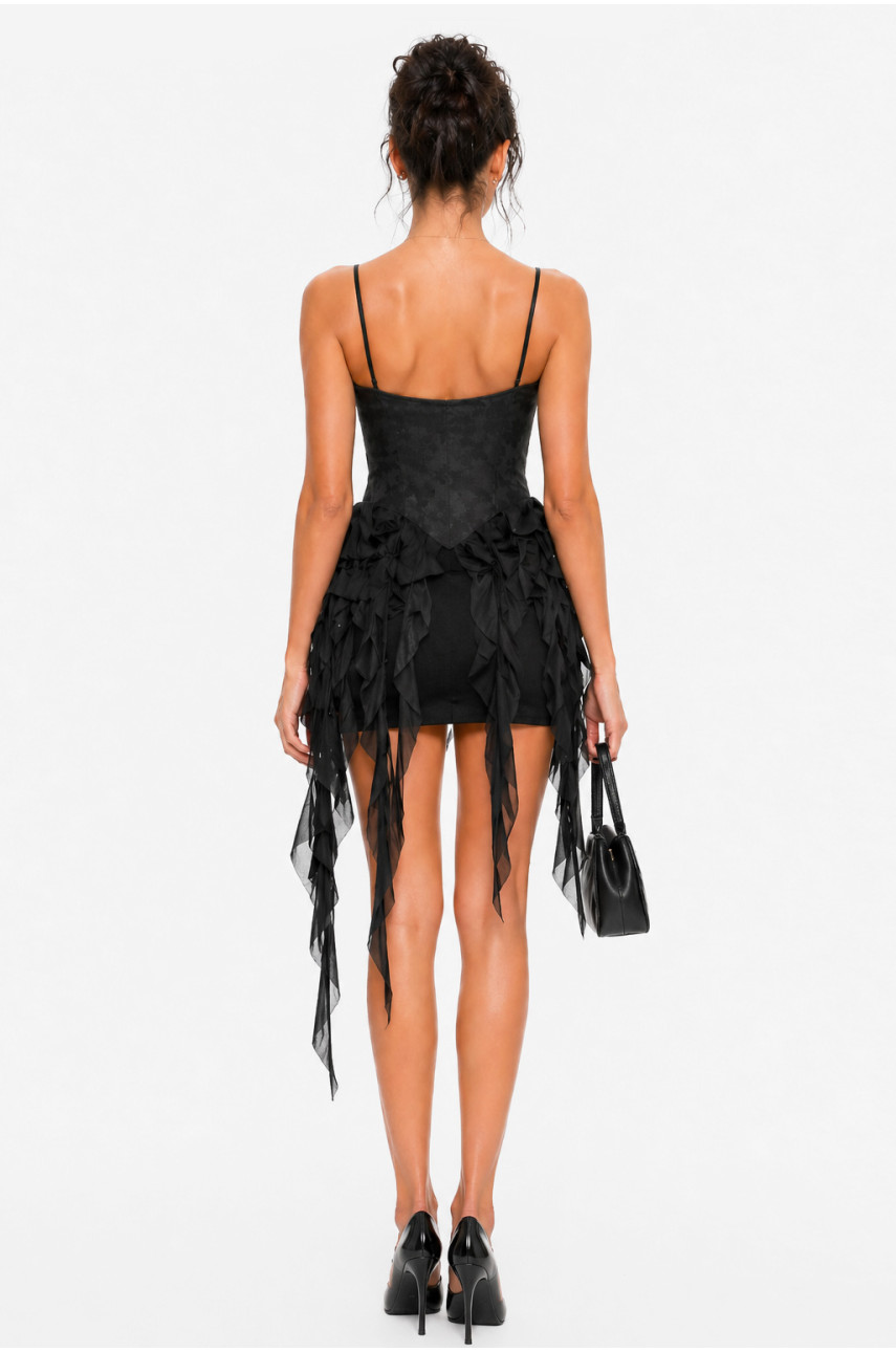 Топ женский однотонный черного цвета 213621