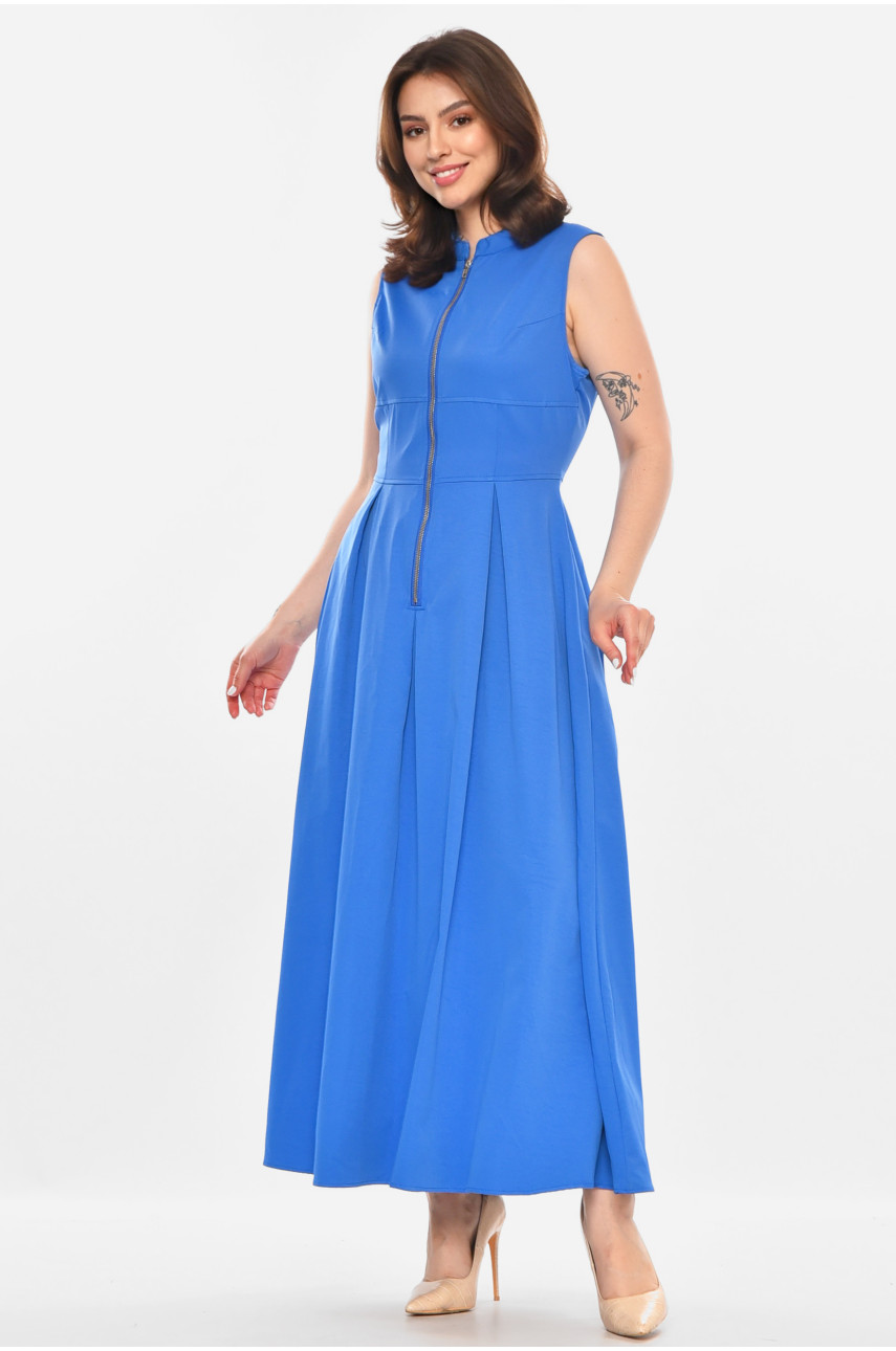 Сукня жіноча однотонна синього кольору 213630