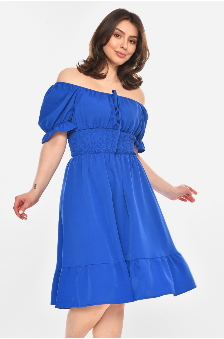 Сукня жіноча однотонна синього кольору 213631