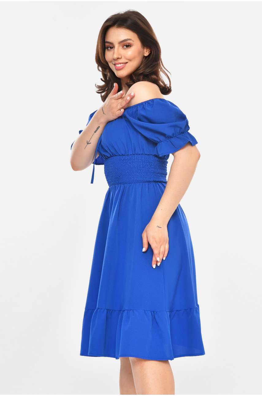 Сукня жіноча однотонна синього кольору 213631
