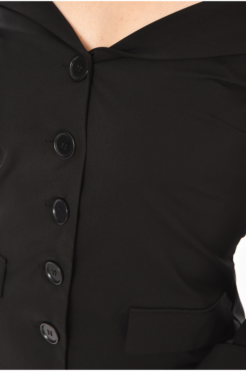 Сукня-піджак жіноча однотонна чорного кольору 213633