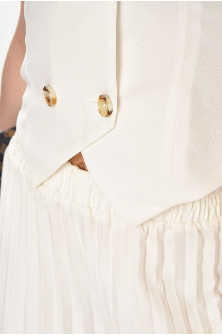 Костюм женский однотонный белого цвета 213648