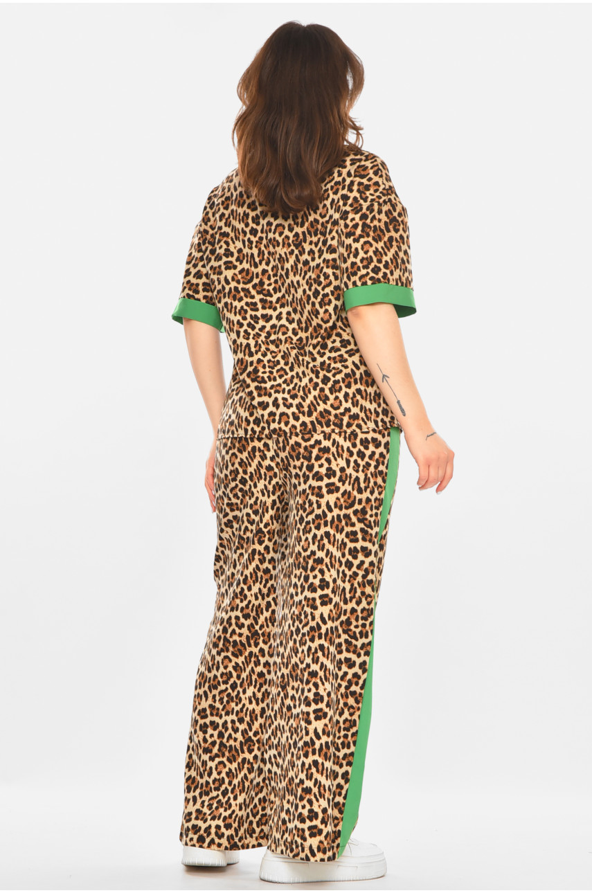 Костюм жіночий бежевого кольору з принтом 213656