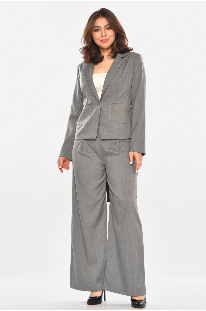 Костюм женский однотонный серого цвета 213658