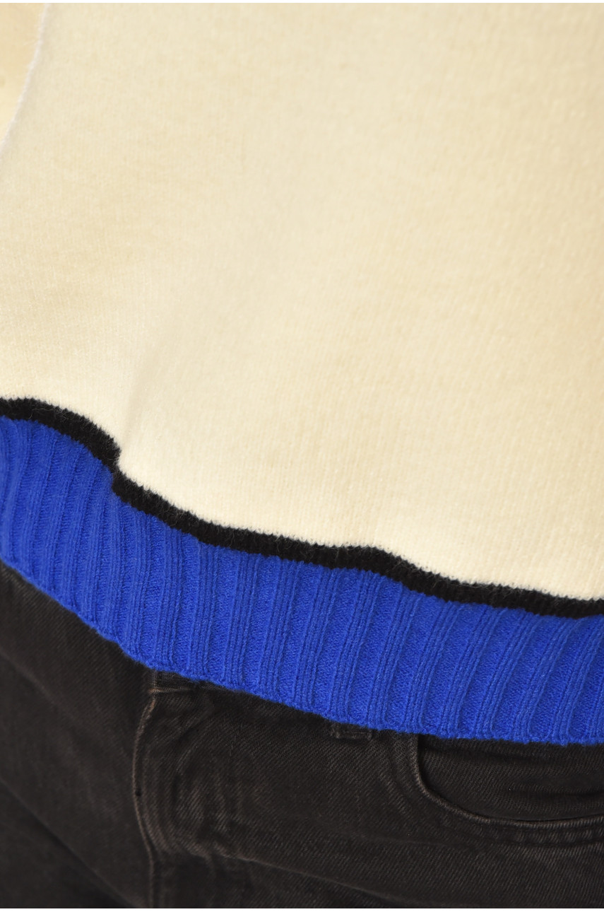 Светр жіночий в'язаний молочного кольору 213670