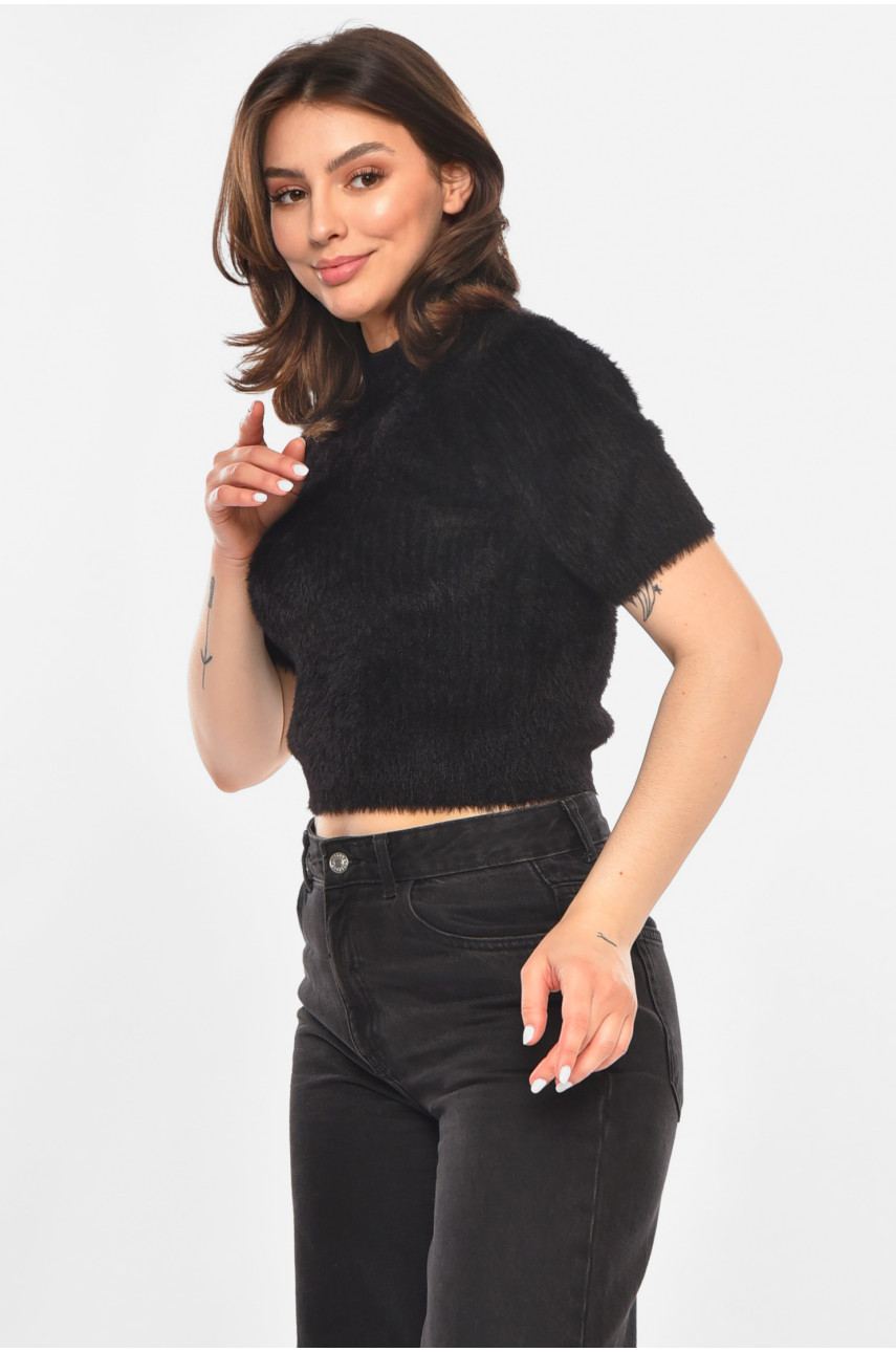 Кофта жіноча травка однотонна чорного кольору 213678