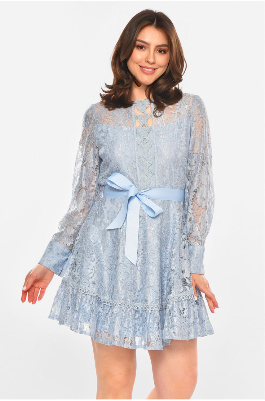 Сукня жіноча однотонна блакитного кольору 213693