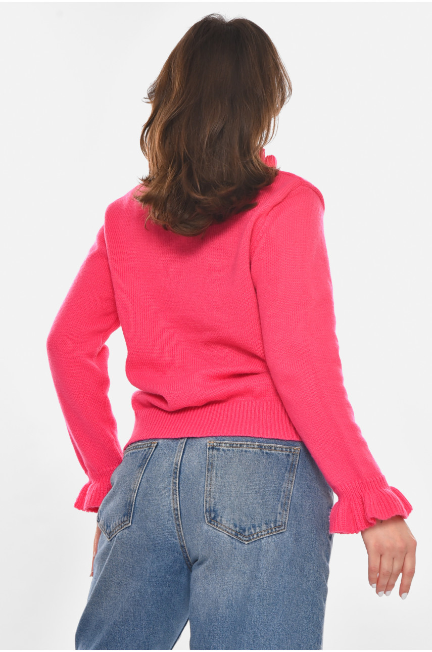 Кофта жіноча однотонна рожевого кольору 213765