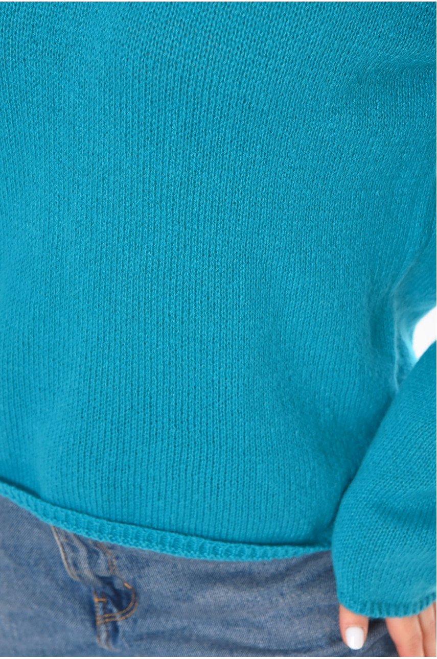 Кофта жіноча однотонна бірюзового кольору 213768