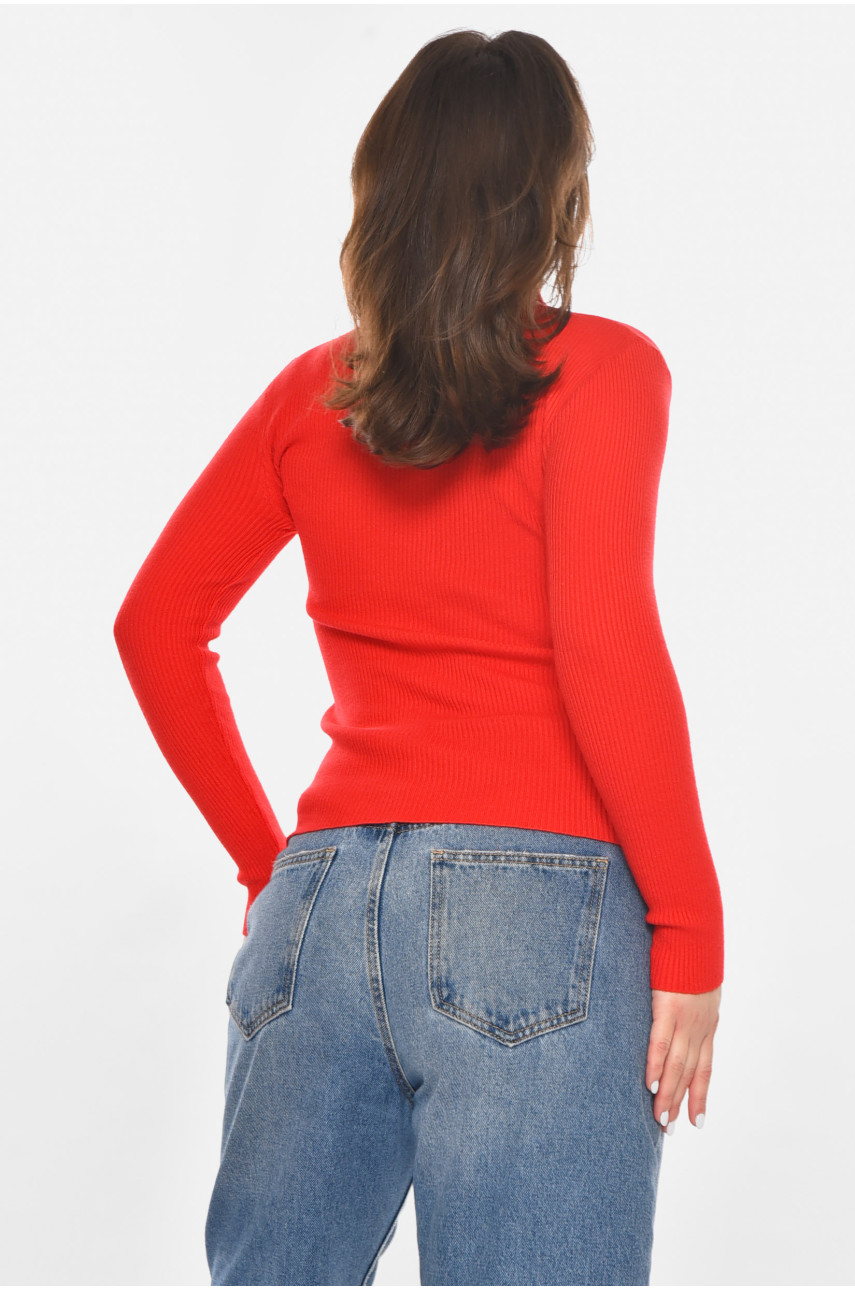 Кофта жіноча однотонна червоного кольору 213772