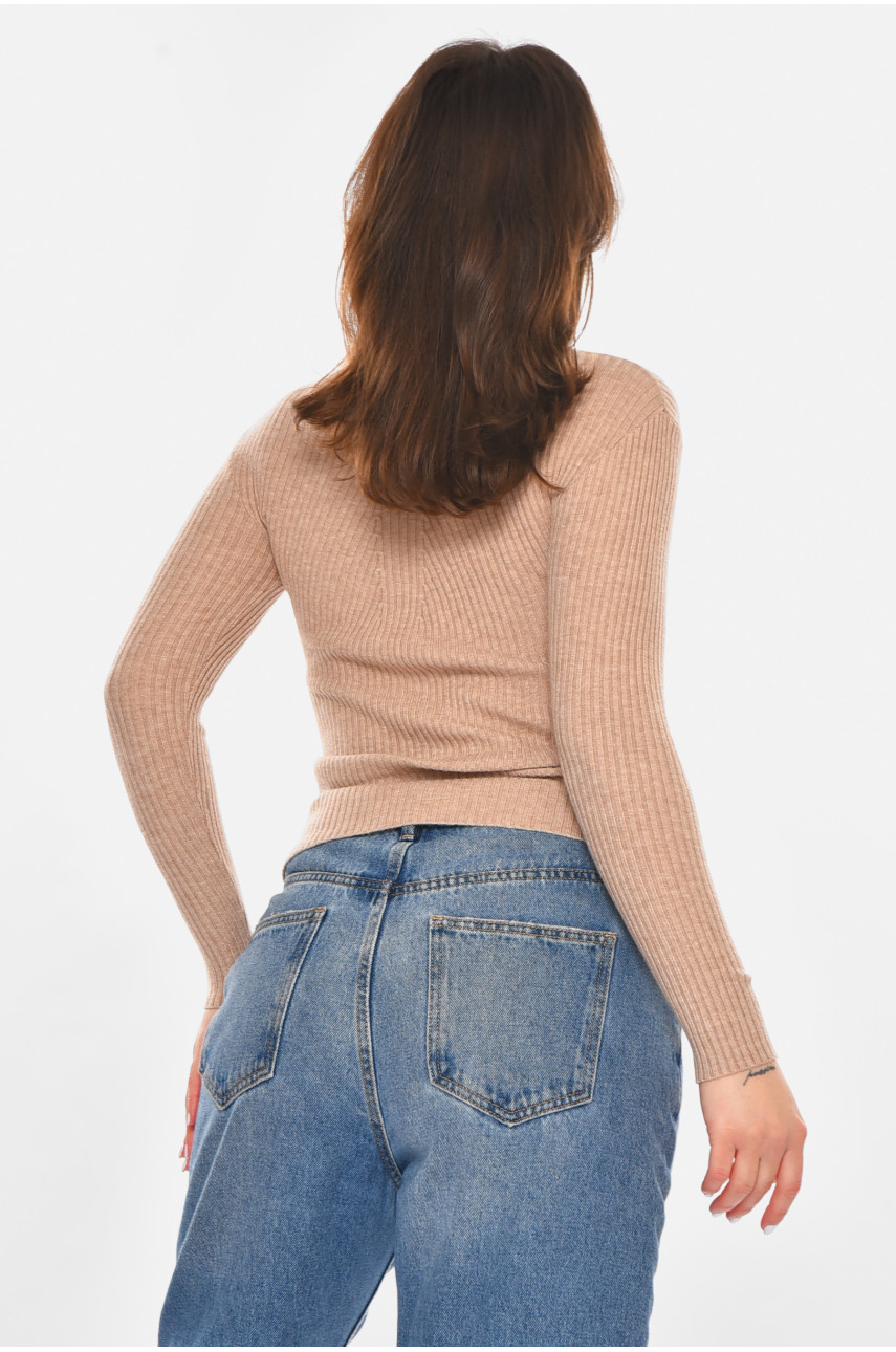 Гольф жіночий однотонний бежевого кольору 213777