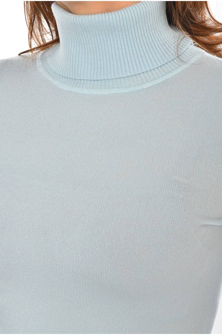 Кофта жіноча однотонна блакитного кольору 213789
