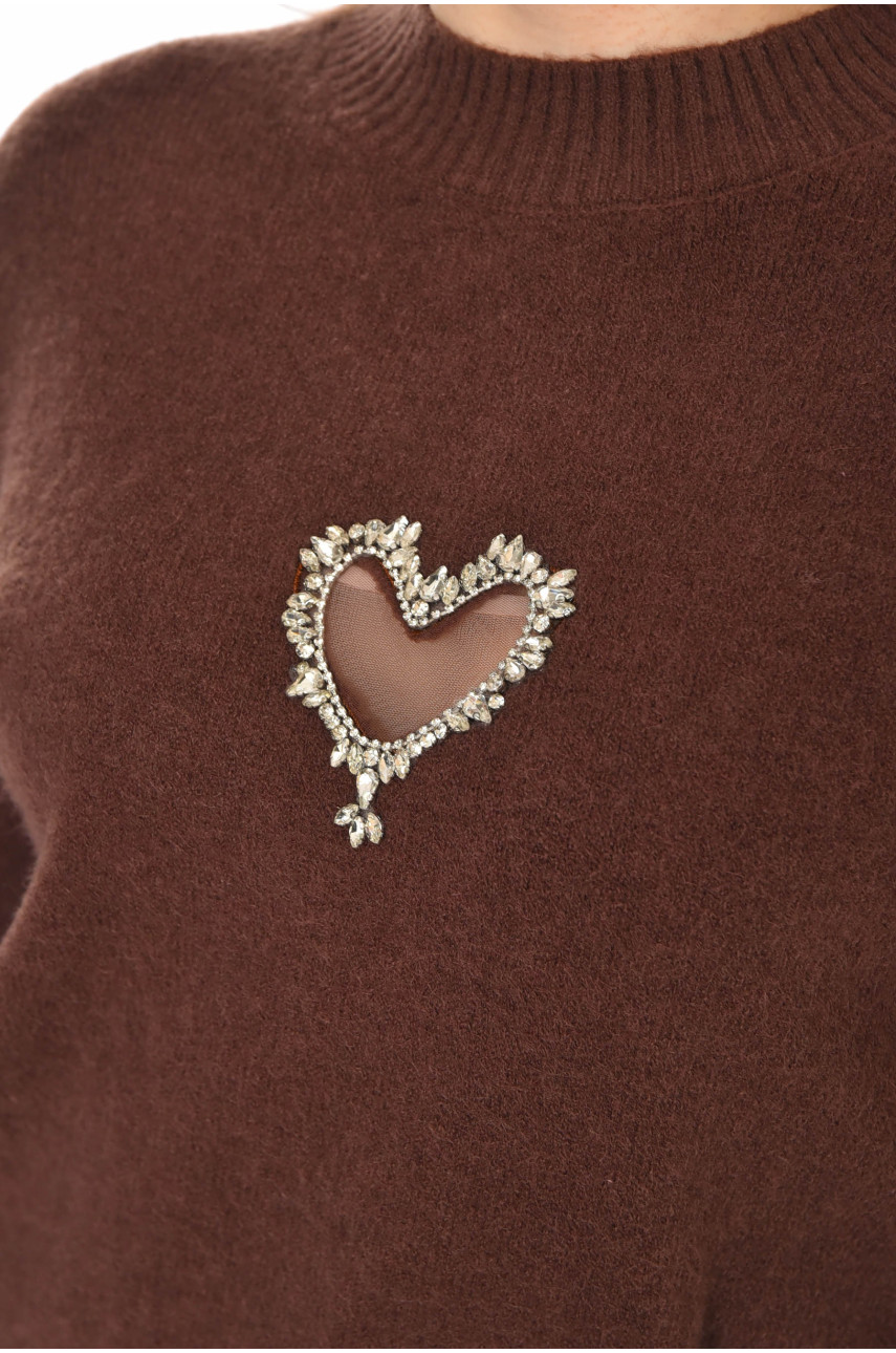 Кофта жіноча однотонна шоколадного кольору 213792