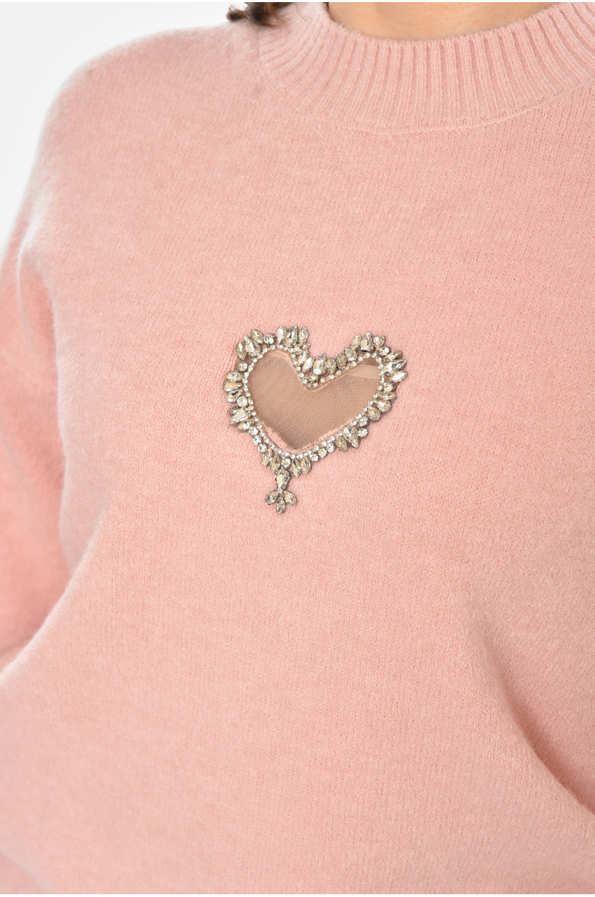 Кофта жіноча однотонна пудрового кольору 213794