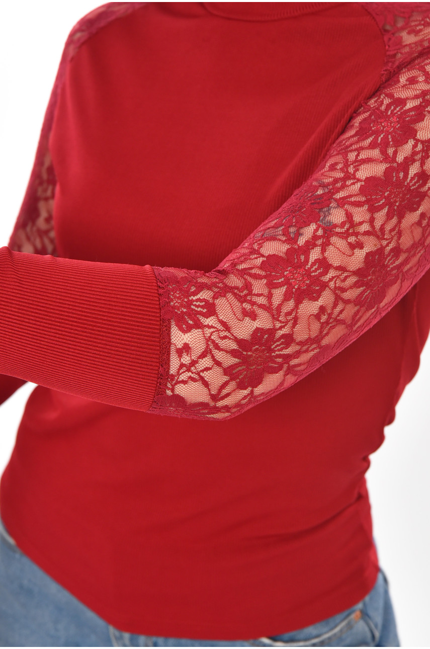 Кофта жіноча однотонна бордового кольору 213808