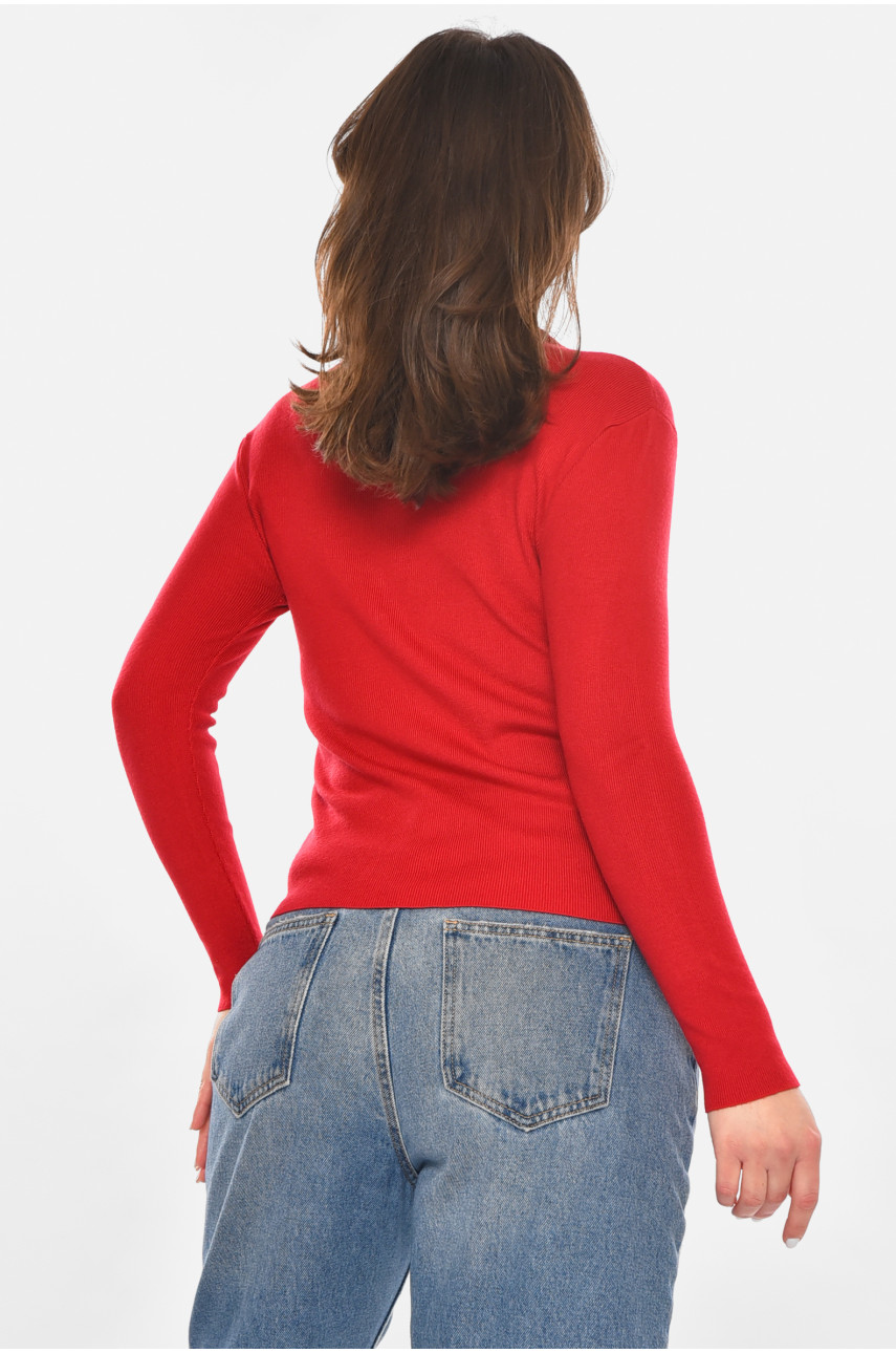 Кофта жіноча червоного кольору з принтом 213809